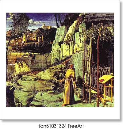 Free art print of St. Francis in the Wilderness by Giovanni Bellini Free art print of St. Francis in the Wilderness by Giovanni Bellini