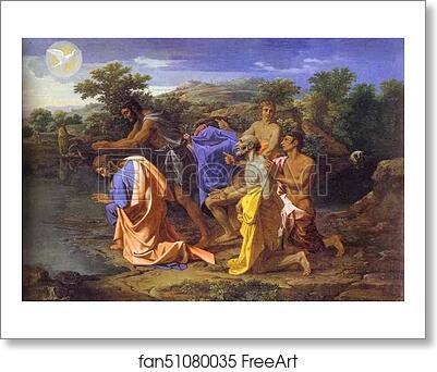 Free art print of The Baptism of Christ by Nicolas Poussin