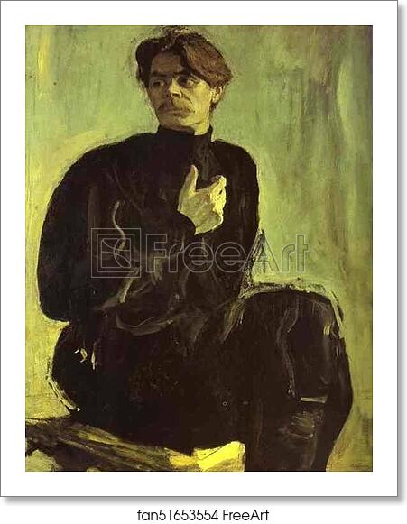 Free art print of Portrait of the Writer Maxim Gorky by Valentin Serov Free art print of Portrait of the Writer Maxim Gorky by Valentin Serov
