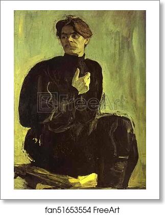 Free art print of Portrait of the Writer Maxim Gorky by Valentin Serov