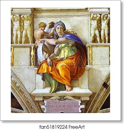 Free art print of The Sibyl of Delphi by Michelangelo