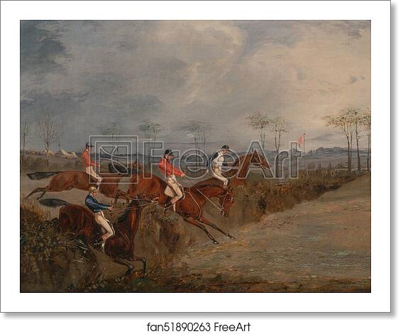 Free art print of Scenes From a Steeplechase: Another Hedge by Henry Thomas Alken Free art print of Scenes From a Steeplechase: Another Hedge by Henry Thomas Alken