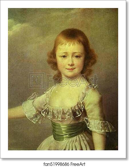 Free art print of Portrait of Grand Duchess Ekaterina Pavlovna as a Child by Dmitry Levitzky