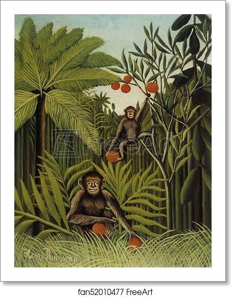 Free art print of Two Monkeys in the Jungle by Henri Rousseau Free art print of Two Monkeys in the Jungle by Henri Rousseau