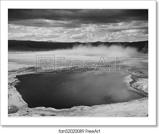 Free art print of Fountain Geyser Pool, Yellowstone National Park, Wyoming. Photographs of National Parks and Monuments, compiled 1941 - 1942, documenting the period ca. 1933 - 1942. by Ansel Adams (1902-1984) Free art print of Fountain Geyser Pool, Yellowstone National Park, Wyoming. Photographs of National Parks and Monuments, compiled 1941 - 1942, documenting the period ca. 1933 - 1942. by Ansel Adams (1902-1984)