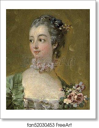 Free art print of Madame de Pompadour Standing at her Dressing Table. Detail by François Boucher