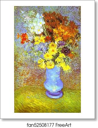 Free art print of Vase with Daisies and Anemones by Vincent Van Gogh