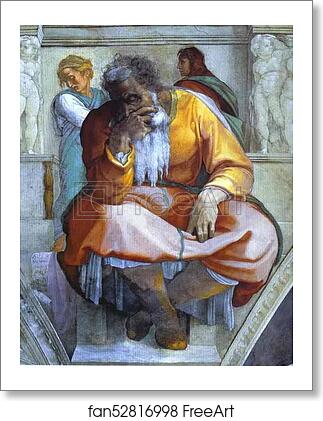Free art print of The Prophet Jeremiah by Michelangelo