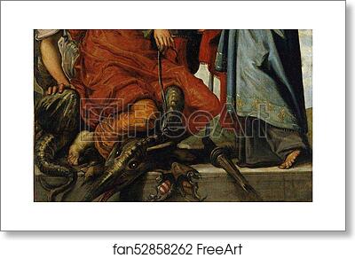 Free art print of Saint George, Saint Louis, and the Princess. Detail by Jacopo Robusti, Called Tintoretto