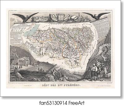 Free art print of Dept. des Basses Pyrenees. by Victor Jules Levasseur Free art print of Dept. des Basses Pyrenees. by Victor Jules Levasseur