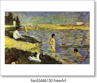 Free art print of Bathing Boys (study for Bathers at Asnières) by Georges Seurat