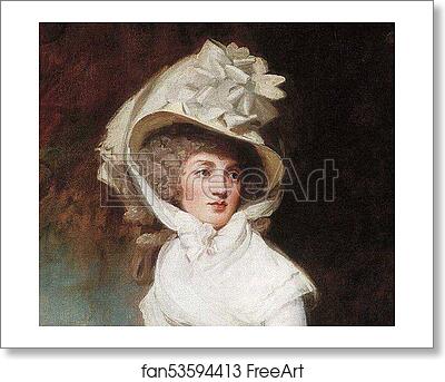 Free art print of Mrs Penelope Lee Acton. Detail by George Romney