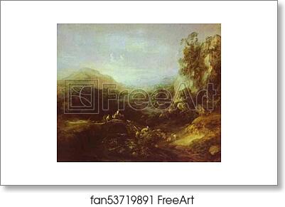 Free art print of Landscape with a Bridge by Thomas Gainsborough