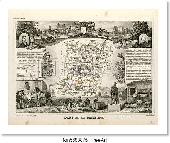 Free art print of Dépt. de la Mayenne (région nord-ouest) by Victor Jules Levasseur Free art print of Dépt. de la Mayenne (région nord-ouest) by Victor Jules Levasseur