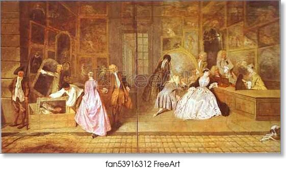 Free art print of L'Enseigne de Gersaint by Jean-Antoine Watteau