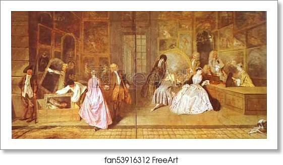 Free art print of L'Enseigne de Gersaint by Jean-Antoine Watteau