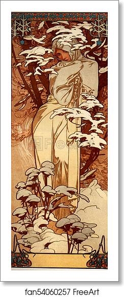 Free art print of Winter by Alphonse Mucha Free art print of Winter by Alphonse Mucha