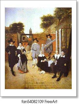 Free art print of Dutch Family by Pieter De Hooch