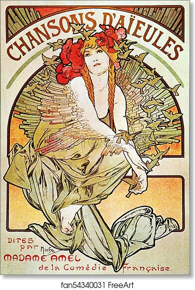 Free art print of Chansons D'Aieules by Alphonse Mucha