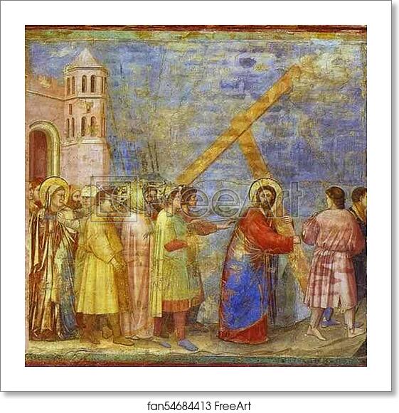 Free art print of The Carrying of the Cross by Giotto