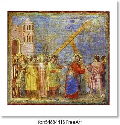 Free art print of The Carrying of the Cross by Giotto