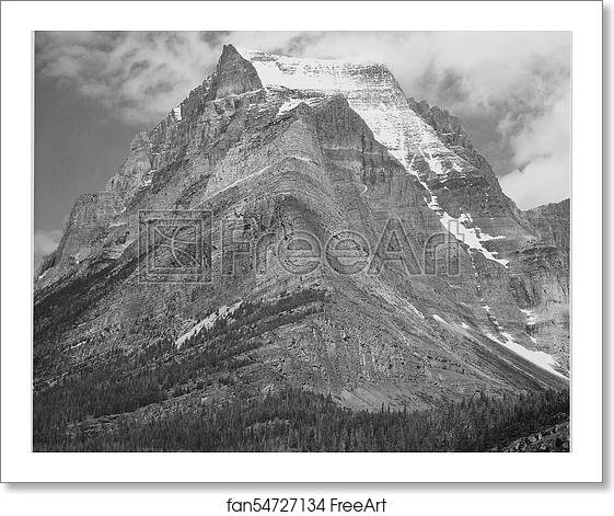 Free art print of Full view of mountain, "Going-to-the-Sun Mountain, Glacier National Park," Montana. Photographs of National Parks and Monuments, compiled 1941 - 1942, documenting the period ca. 1933 - 1942. by Ansel Adams (1902-1984) Free art print of Full view of mountain, "Going-to-the-Sun Mountain, Glacier National Park," Montana. Photographs of National Parks and Monuments, compiled 1941 - 1942, documenting the period ca. 1933 - 1942. by Ansel Adams (1902-1984)