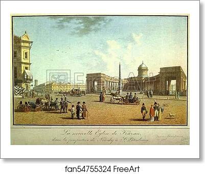 Free art print of View of Kazansky Cathedral as Seen from Nevsky Prospect by Benjamin Paterssen