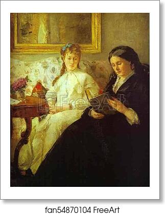 Free art print of The Mother and Sister of the Artist (Reading) by Berthe Morisot