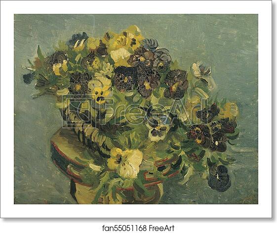 Free art print of Basket of pansies on a small table by Vincent Van Gogh Free art print of Basket of pansies on a small table by Vincent Van Gogh