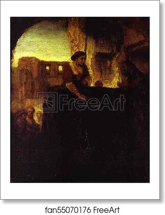 Free art print of Christ and the Woman of Samaria by Rembrandt Harmenszoon Van Rijn