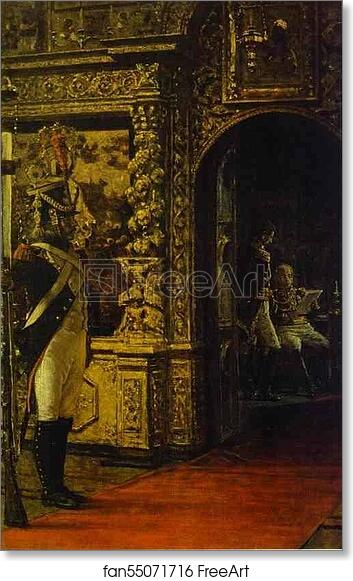 Free art print of Marshal Davout in the Chudovo Convent by Vasily Vereshchagin