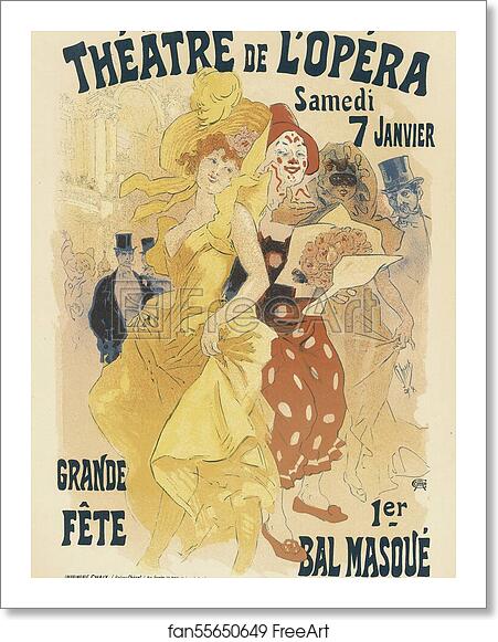 Free art print of Les "Bals de l'Opéra en 1899". by Jules Chéret Free art print of Les "Bals de l'Opéra en 1899". by Jules Chéret