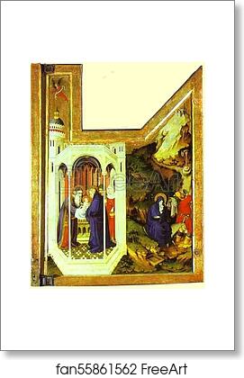 Free art print of Presentation in the Temple and Flight into Egypt by Melchior Broederlam
