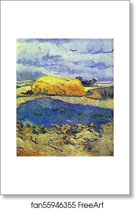 Free art print of Haystack in Rainy Day by Vincent Van Gogh