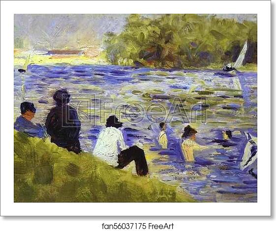 Free art print of Bathers (study for Bathers at Asnières) by Georges Seurat Free art print of Bathers (study for Bathers at Asnières) by Georges Seurat
