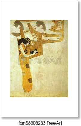 Free art print of The Beethoven Frieze: The Longing for Happiness Finds Repose in Poetry (right wall) by Gustav Klimt