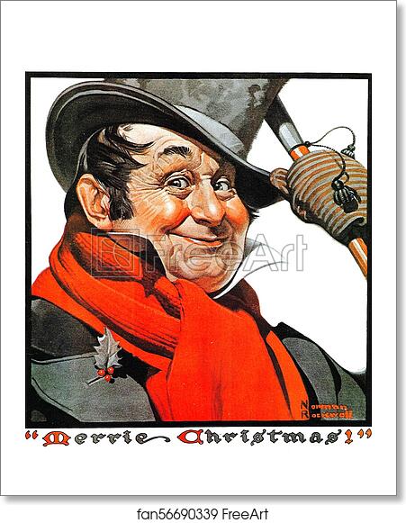 Free art print of Merrie Christmas by Norman Rockwell
