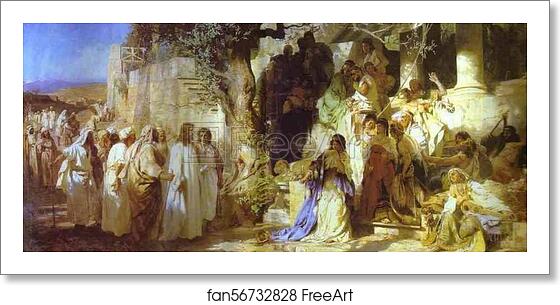 Free art print of Christ and Sinner. The First Meeting of Christ and Mary Magdalene by Henryk Hector Siemiradzki