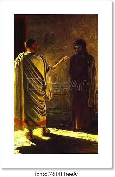 Free art print of "Quod Est Veritas?" Christ and Pilate by Nikolay Gay