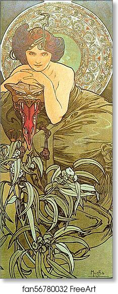 Free art print of Emerald by Alphonse Mucha