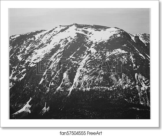 Free art print of Full view of barren mountain side with snow, "In Rocky Mountain National Park," Colorado. Photographs of National Parks and Monuments, compiled 1941 - 1942, documenting the period ca. 1933 - 1942. by Ansel Adams (1902-1984) Free art print of Full view of barren mountain side with snow, "In Rocky Mountain National Park," Colorado. Photographs of National Parks and Monuments, compiled 1941 - 1942, documenting the period ca. 1933 - 1942. by Ansel Adams (1902-1984)