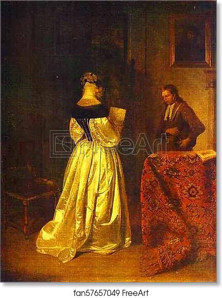 Free art print of Reading a Letter by Gerard Terborch