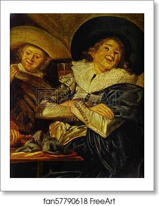 Free art print of Merry Company in a Tavern. Detail by Dirck Hals