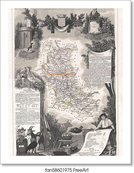 Free art print of Dept. de la Loire. by Victor Jules Levasseur