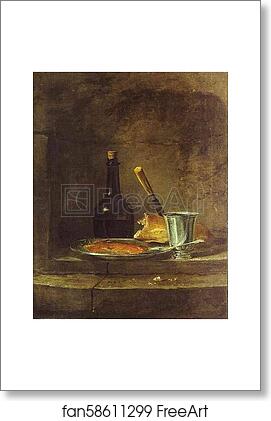 Free art print of The Left-Overs of a Lunch, also called the Silver Goblet by Jean-Baptiste-Simeon Chardin