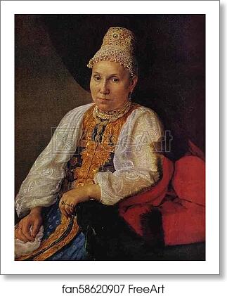 Free art print of Portrait of the Merchant's Wife Obraztsova by Alexey Venetsianov