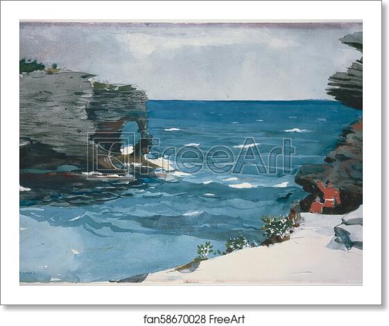 Free art print of Rocky Shore, Bermuda by Winslow Homer