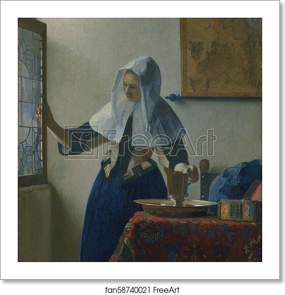 Free art print of Young Woman with a Water Pitcher by Johannes Vermeer Free art print of Young Woman with a Water Pitcher by Johannes Vermeer