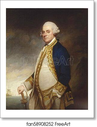 Free art print of Admiral Sir Charles Hardy by George Romney