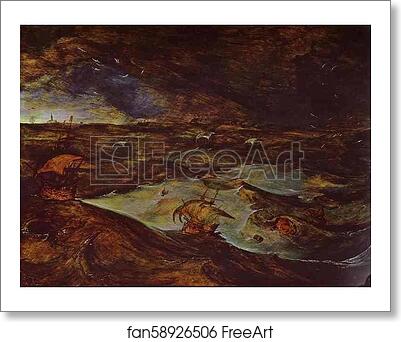 Free art print of Storm at Sea by Pieter Bruegel The Elder